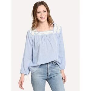 Roberta Roller Rabbit Maru Top Floral Embroidery Balloon Boho Nautical Size M